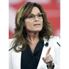 La exgobernadora de Alaska Sarah Palin, durante un discurso.-