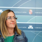 La vicesecretaria general del PSOE de Castilla y León y viceportavoz del Grupo Socialista en las Cortes, Virginia Barcones, informa de asuntos de la actualidad política de la Comunidad-ICAL