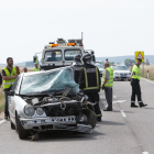 Imagen del turismo implicado en el accidente de Pozuelo de Tábara.-ICAL