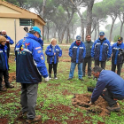 Una veintena de socios del club Turismoto colaboró durante dos horas en las labores de plantación en el Pinar-El Mundo