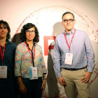 Lourdes Rodríguez directora de proyectos del parque científico de la UVa; la investigadora vallisoletanta Miriam Rueda y Pedro Ignacio Ruiz, responsable de Emprendimiento del Parque Científico de la UVa-ICAL