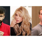Piqué, Shakira y Zuckerberg.-