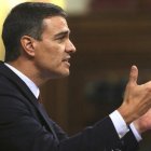 Pedro Sánchez en el debate.-DAVID CASTRO