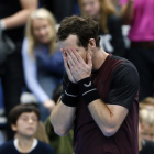 Andy Murray, emocionado tras ganar la final en Amberes, en octubre.-EFE / JULIEN WARNAND