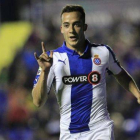Lucas Vázquez celebra un gol con el Espanyol.-Foto: MIGUEL LORENZO