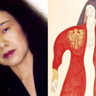 Eiko Ishioka, junto a una de sus creaciones.-
