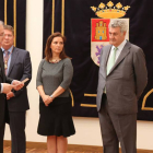 Acto de toma de posesión de Juan Vicente Herrera como presidente de la Junta de Castilla y León. En la imagen se dirige a la vicepresidenta del Gobierno, Soraya Sáez de Santamaría, durante su discurso-Ical