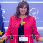 La diputada Laura Borràs en una reciente rueda de prensa.-EUROPA PRESS / RICARDO RUBIO