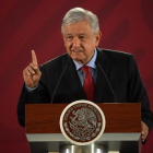 Andrés Manuel López Obrador, presidente de México en una conferencia de prensa.-AFP