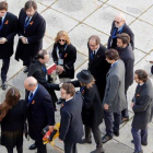 Los familiares de la familia Franco son recibidos por el prior de la basílica del Valle de los Caídos.-EFE EMILIO NARANJO POOL