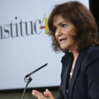 La vicepresidenta del Gobierno, Carmen Calvo.-DAVID CASTRO