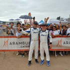Juan Carlos Fernández y Roberto Carranza, ayer, durante la presentación del Dakar.-EM
