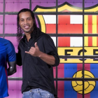 Ronaldinho, en una imagen de febrero del 2017, cuando se incorporó al barça como embajador del club-/ QUIQUE GARCIA (EFE)
