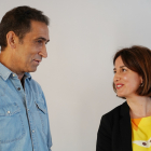 La candidata de VTLP, María Sánchez, mantiene una reunión con el secretario general de CCOO en Castilla y León, Vicente Andrés.- ICAL