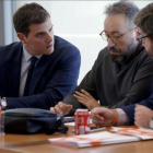 Albert Rivera, Juan Carlos Girauta y Fernando de Páramo, en una reunión de la ejecutiva de Ciudadanos.-JOSÉ LUIS ROCA