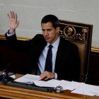 Juan Guaidó  durante una sesion de la Asamblea Nacional en el Palacio Federal Legislativo.-EFE