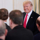 Su hija le respalda y su mujer, Melania, apoya a los estudiantes que piden mayor control de armas.-ATLAS
