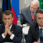 Emmanuel Macron junto a Jair Bolsonaro, presidente de Brasil.-AFP