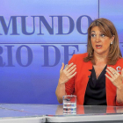 Soraya Rodríguez durante su intervención en ‘La Quinta Esquina’, emitido anoche en La 8 de Valladolid.-Pablo Requejo