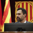 El presidente del Parlament, Roger Torrent, en la Cámara catalana.-FERRAN NADEU