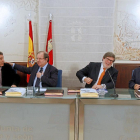 Hernández , Herrera, Aparicio y Prieto el 27 de enero de 2016 durante la firma de la estrategia que regirá hasta 2020 .-J.M.LOSTAU