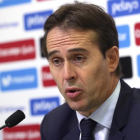 Lopetegui, durante la rueda de prensa en Las Rozas.-EFE / ZIPI