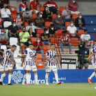 Celebración del Real Valladolid en Lugo en la ida. / LA LIGA