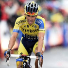 Contador, en el final de una de las etapas de la Vuelta.-Foto: AFP / JOSÉ JORDÁN