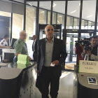 Victorino Alonso, ayer, entrando al juzgado de lo Penal 1 de Huesca para la primera sesión del juicio.-HUESCANOTICIAS.COM
