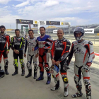 Los pilotos del equipo Sport MCyL, al término de una sesión de entrenamiento.-EM