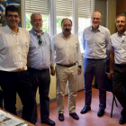 Alberto Bustos, Óscar Castañeda, Carlos Sainz, José Alberto Martín Manjarrés y Borja Lara, en la reunión entre Ayuntamiento y FBCyL.-EL MUNDO