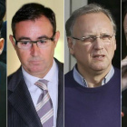 Iñaki Urdangarin, Diego Torres, Marco Antonio Tejeiro y el fiscal Pedro Horrach.-