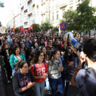 Colectivos estudiantiles celebran una manifestación contra los recortes en Educación por las calles del centro de Valladolid-Ical