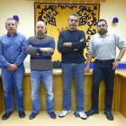 Cuatro miembros del comité de empresa de una de las unidades de producción de la Hullera Vasco Leonesa.-ICAL