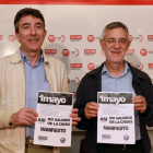 Los secretarios generales de UGT y CCOO en Castilla y León, Agustín Prieto (D) y Ángel Hernández, presentan los actos que se celebrarán el 1 de mayo-Ical