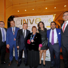 Luis Peique, de Bodegas Peique; el enólogo de la Bodega del Abad, Miguel Tienda; Antonio Huertes, de Bodegas Ribera de Pelazos; la enóloga Isabel Mijares, Adriana Ulibarri, Manuel Herrera, de la Finca Herrera Garnachas; y Miguel Gancedo, de Bodegas Ganced-Raquel P. Vieco