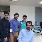 Javier Oliver, David Mañanes, Alberto Cerillo y Guillermo Marqués, socios fundadores de Vexiza, en las instalaciones de la empresa leonesa.-EL MUNDO