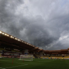 Los jugadores del Borussia Dortmund entrenan en el estadio Luis II de Mónaco.-VALERY HACHE / AFP