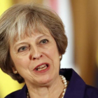 May, en una comparecencia ante la prensa, en el número 10 de Downing Street, en Londres, el 2 de noviembre.-AP / KIRSTY WIGGLESWORTH