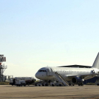Aeronave en el aeropuerto de Villanubla (Valladolid).