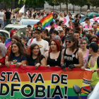 Un momento de la manifestación por las calles de Valladolid.-ICAL