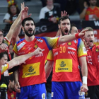 Los Hispanos celebrando el pase a semifinales.-/ GEORGI LICOVSKI