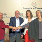Gonzalo Franco, Jesús Julio Carnero, Ángela de Miguel y Nuria González, ayer en Pimentel.-ICAL