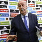 Vicente del Bosque, durante la rueda de prensa en la sede de la Federación.-DAVID CASTRO