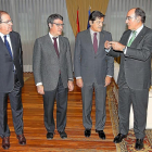 Juan Vicente Herrera, Álvaro Nadal, Javier Fernández e Ignacio Galán, instantes antes de la reunión en el Ministerio.-ICAL