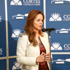 La presidenta de las Cortes, Silvia Clemente, hace declaraciones al finalizar la reunión de la Mesa de las Cortes y Junta de Portavoces-Ical