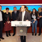 El presidente de la Diputación, Conrado Íscar, junto a los portavoces de los grupos políticos, ayer.-EL MUNDO