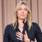 Sharapova, en la rueda de prensa del pasado marzo en la que anunció su positivo en Australia-ROBYN BECK / AFP
