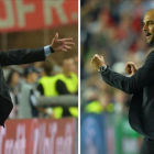 Mourinho y Guardiola, en dos momentos de su carrera.-M. CIZEK / O. ANDERSEN