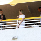 A la izquierda el juez, la fiscal en el centro, y el jefe de área de investigación de los Mossos de Esquadra a la derecha.-ACN